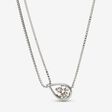Pandora Infinite Lab-grown Diamond Double Chain Collier Necklace 0.75 carat tw 14k White Gold
