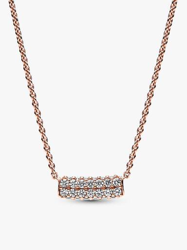 Pavé Rose Double-row Necklace and Earring Set