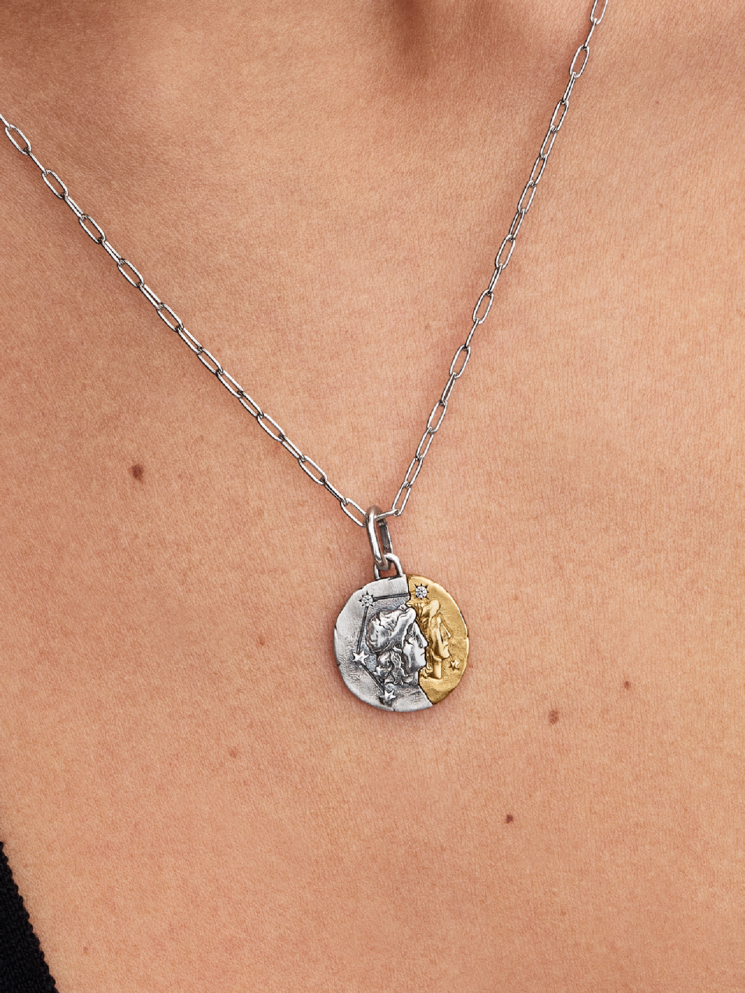 Gemini Zodiac Medallion Charm | Pendant | Two-tone | Pandora US