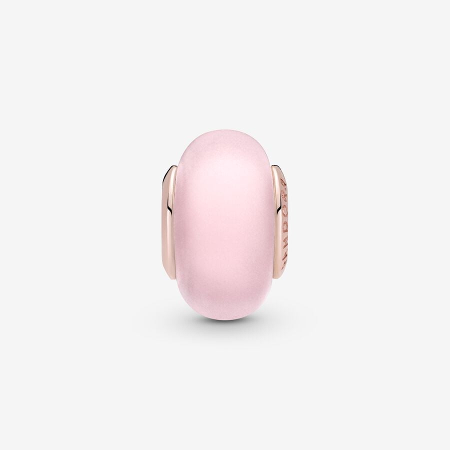 Matte Pink Murano Glass Charm | Rose gold plated | Pandora US