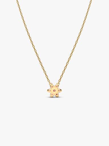 Sparkling Pink Flower Pendant Necklace