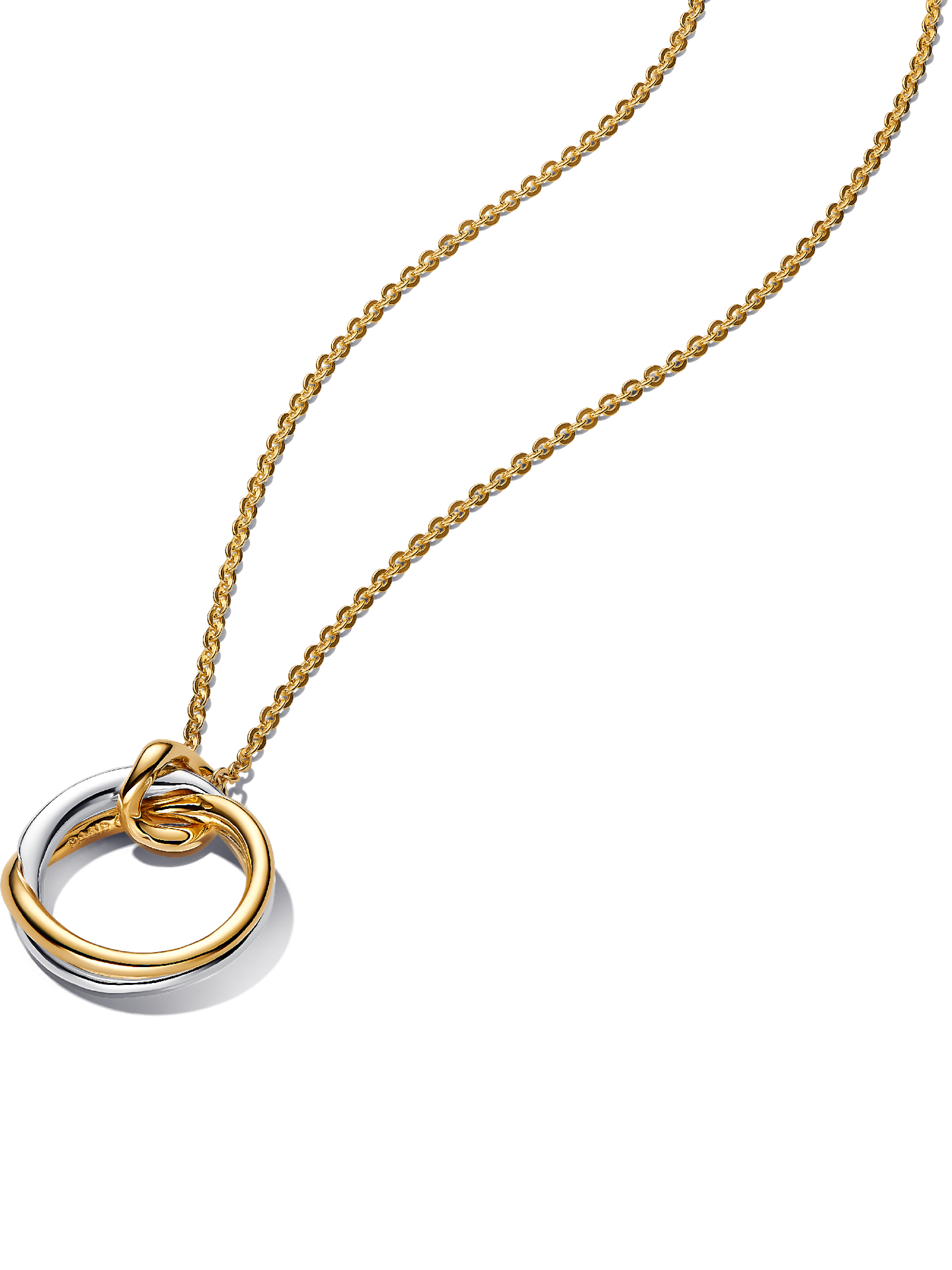 Женское колье Pandora Organically Shaped Two-Tone Pendant, цвет: Двухцветный
