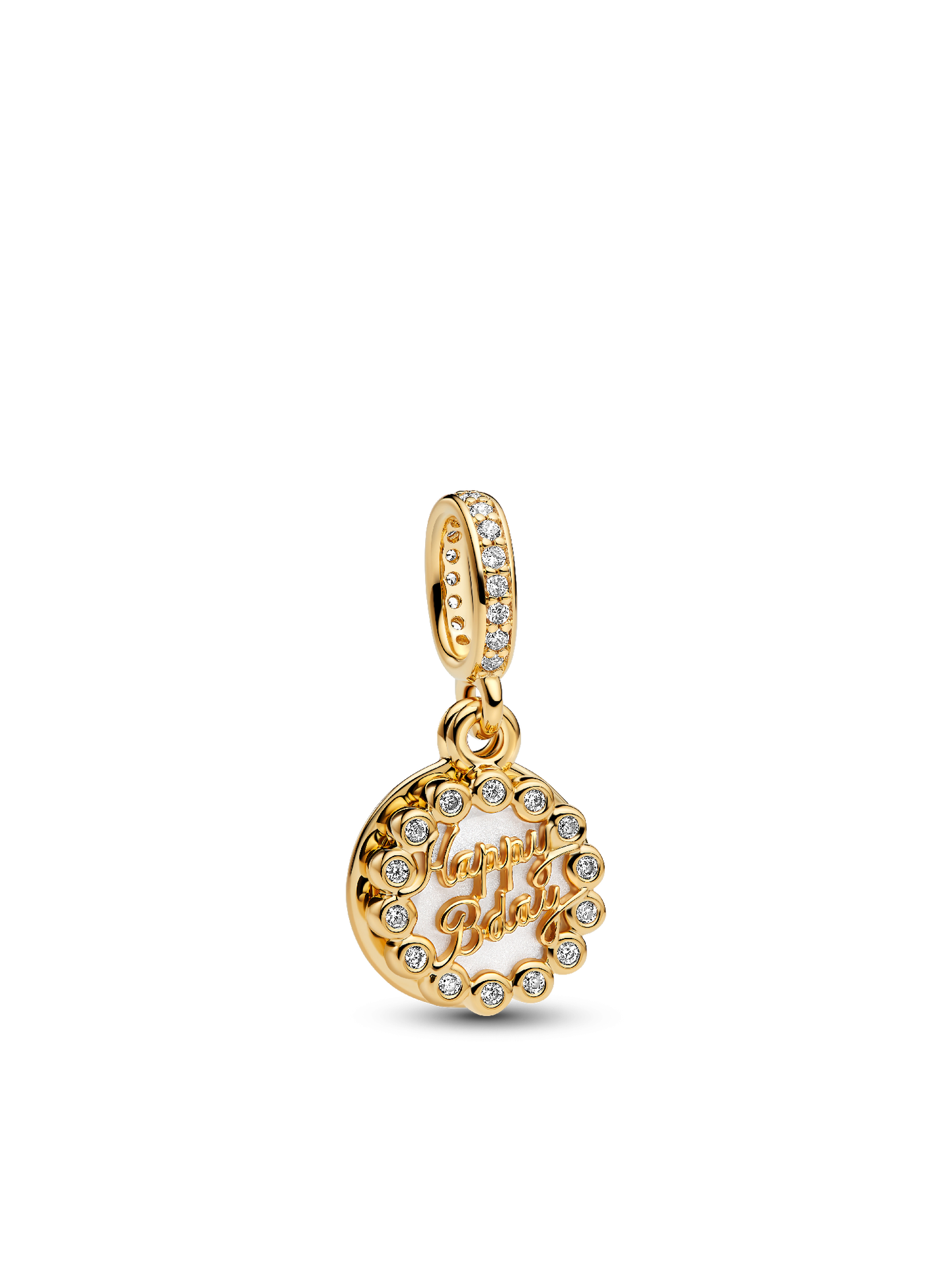 Женский шарм Pandora Happy Birthday Cake Dangle Charm, цвет: Позолоченный — фото 1