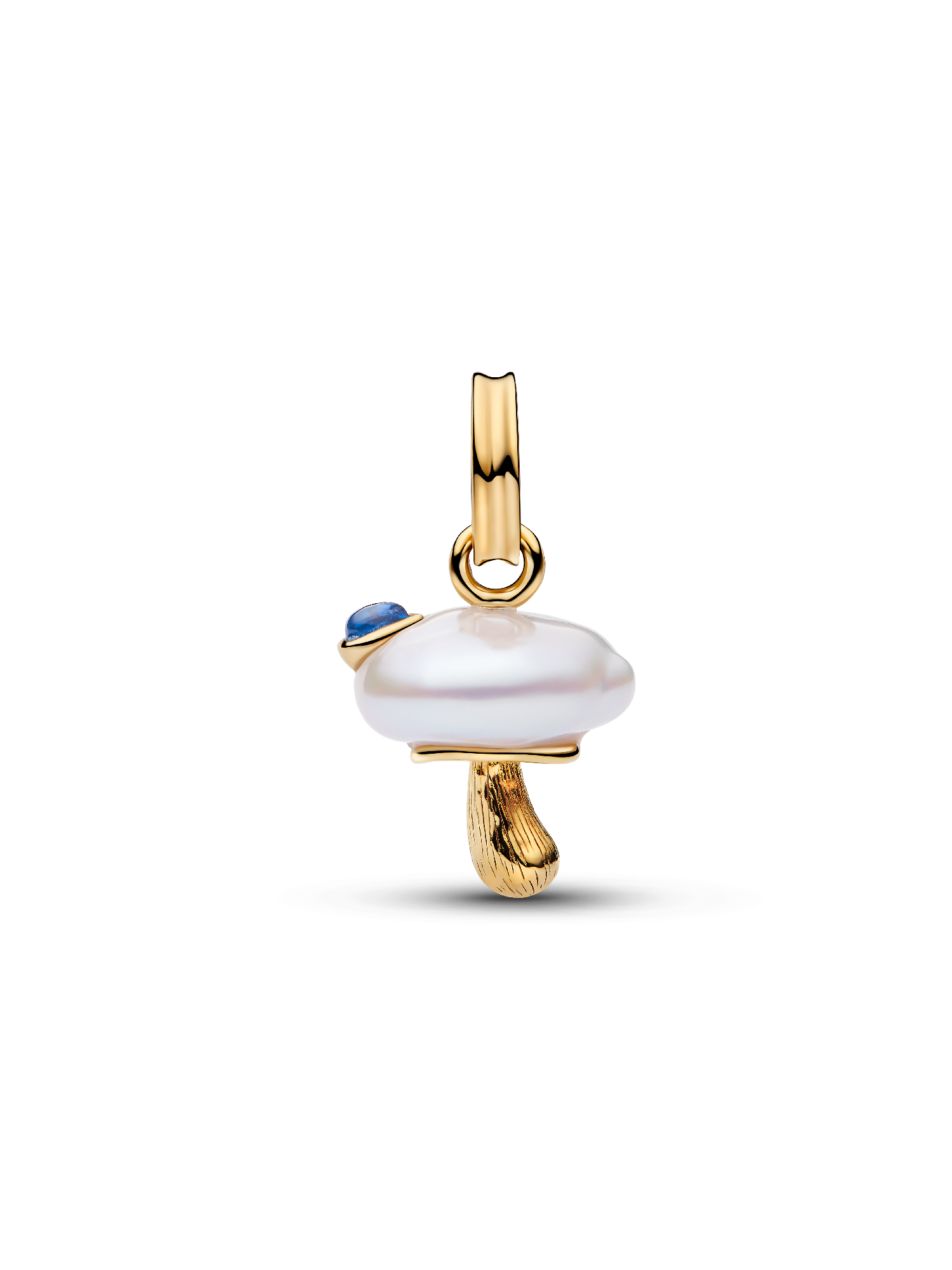 Treated Freshwater Cultured Baroque Pearl Mushroom Dangle Charm