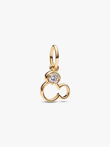 Disney Mickey Mouse Silhouette Lab-Grown Diamond Dangle Charm