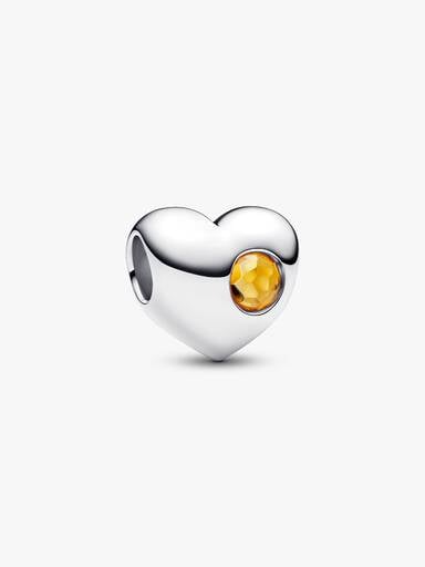 Engravable Honey Stone Heart Charm