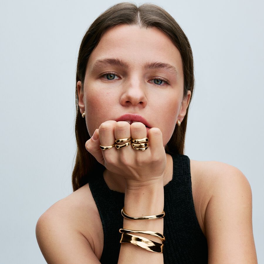 Pandora Stack Organically Shaped Stacking Rings | Gold plated | Pandora US