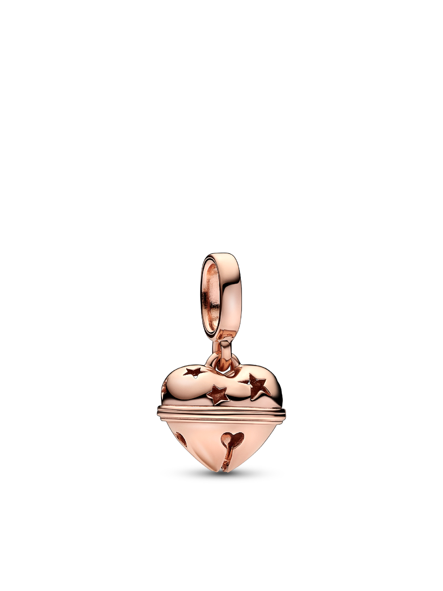 Женский шарм Pandora Festive Bell Dangle Charm, цвет: Покрытие розовым золотом — фото 1