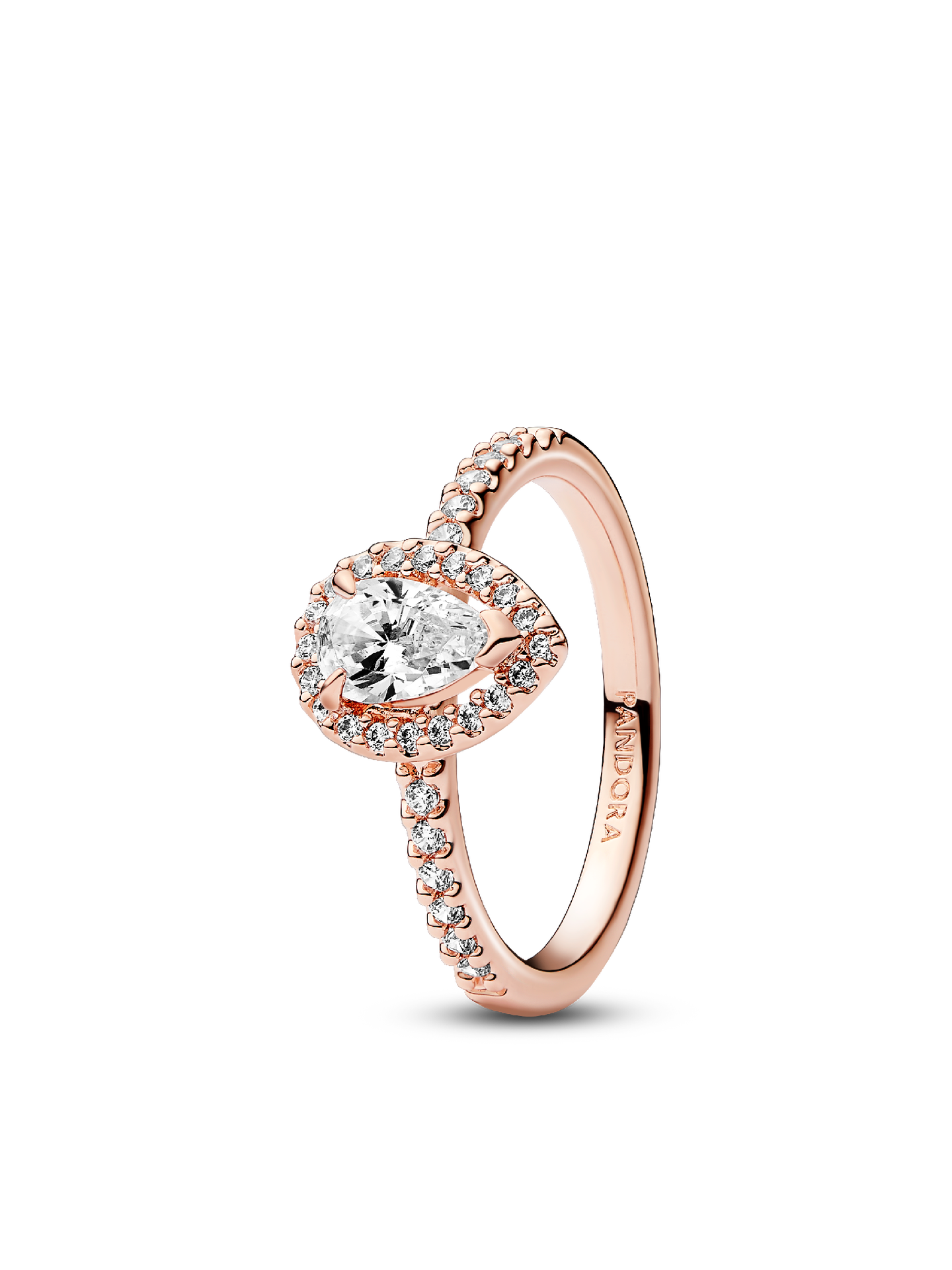 Женское кольцо Pandora Sparkling Pear Halo, Rose gold plated, цвет: Покрытие розовым золотом — фото 1