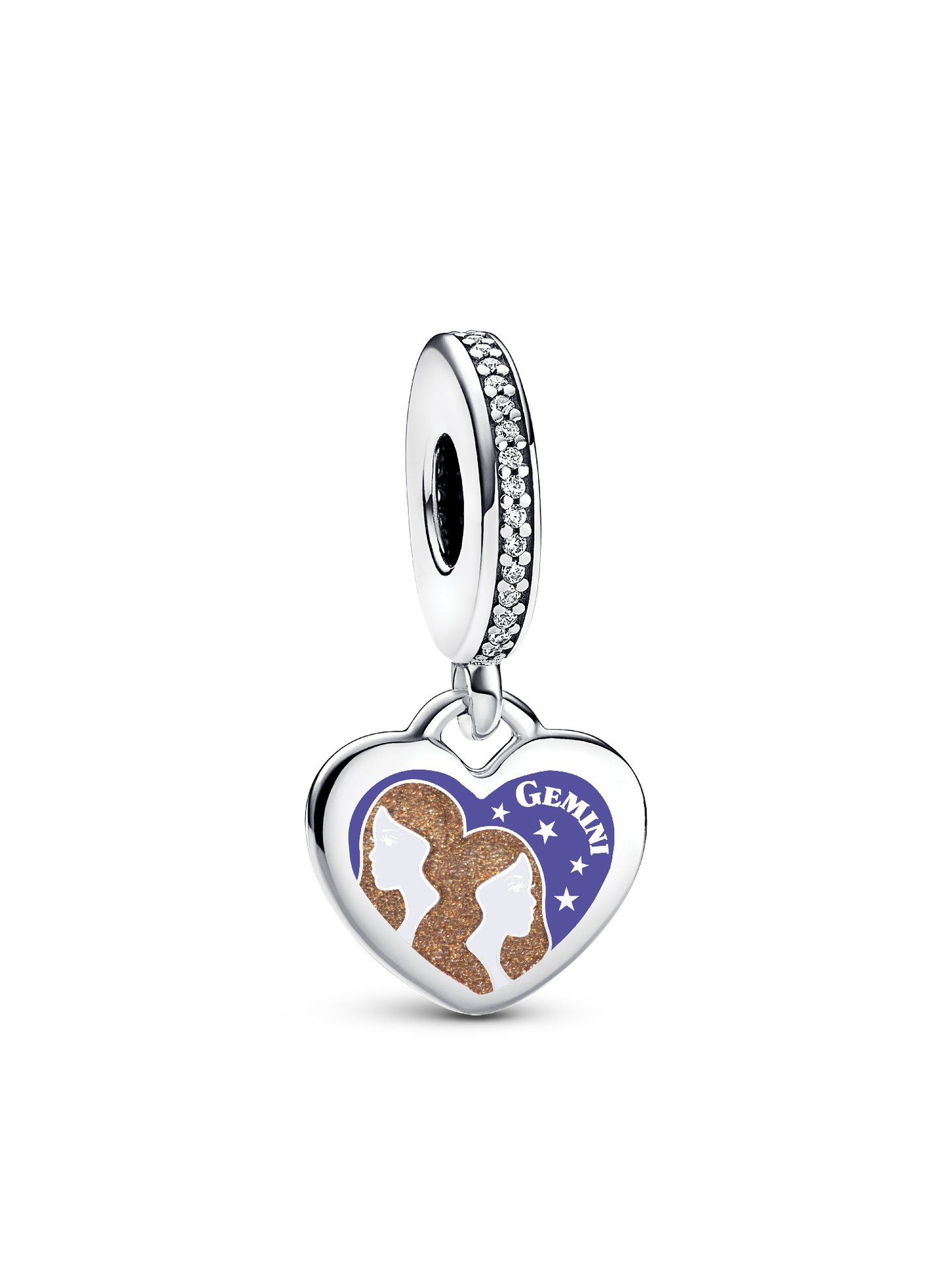 Женский шарм Pandora Gemini Dangle Charm, цвет: Серебро — фото 1