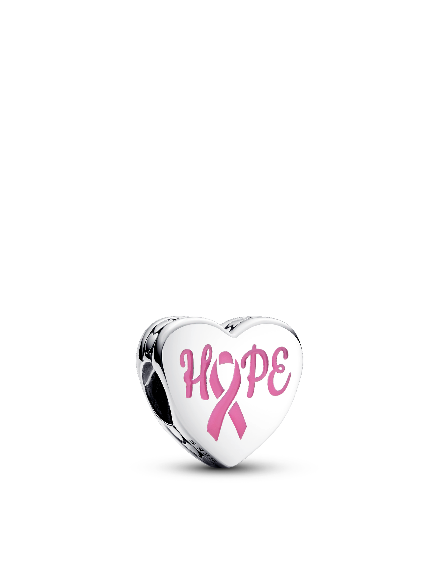 Женский шарм Pandora Hope heart sterling silver charm with pink enamel, цвет: Серебро — фото 1