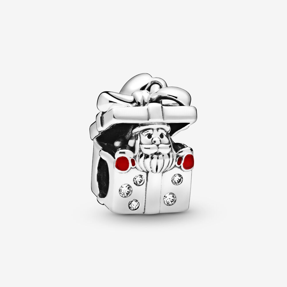 Santa in a Giftbox Charm