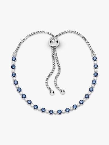 FINAL SALE - Blue and Clear Sparkle Slider Bracelet