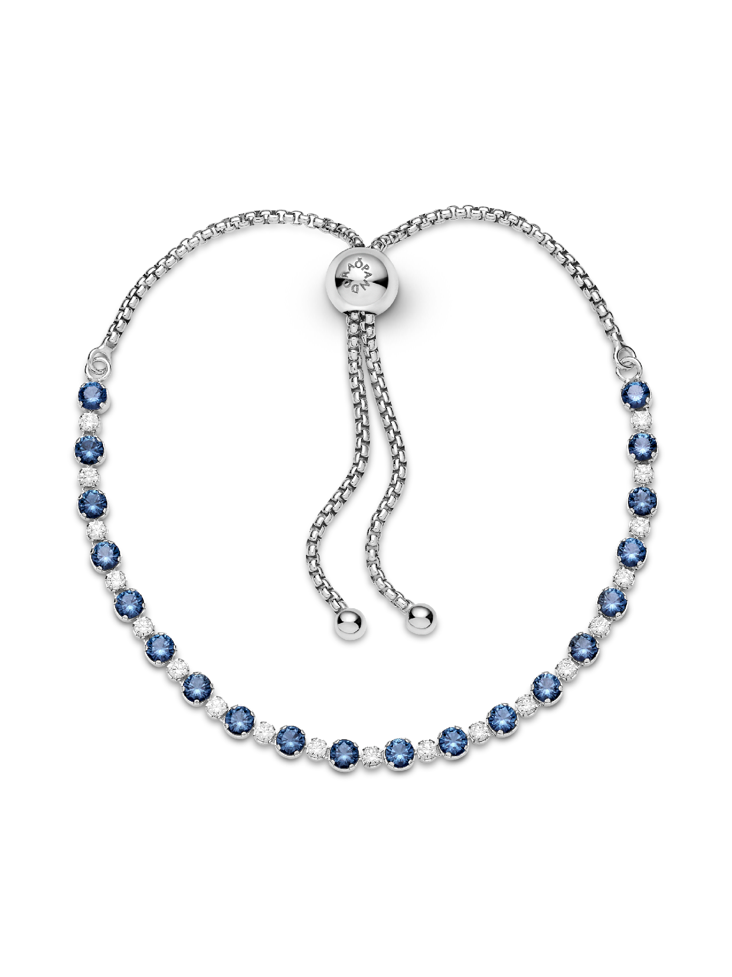 Blue and Clear Sparkle Slider Bracelet