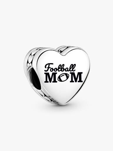 Football Mom Heart Charm