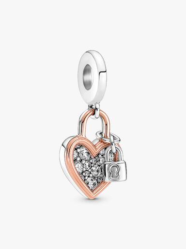 Pandora Moments Studded Chain Necklace and Heart Dangle Set
