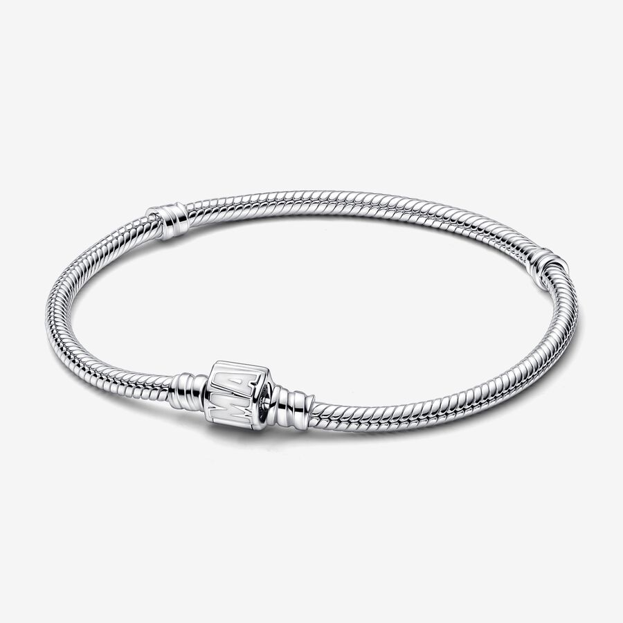 PANDORA Heart Clasp Snake Chain Bracelet - Two-Tone Charm Bracelet for  Women - Compatible Moments Charms - Features Shine & Sterling Silver - Gift  for