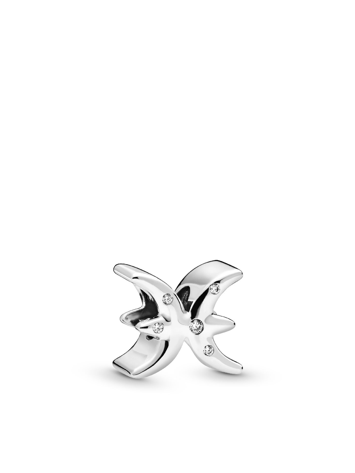 Женский шарм Pandora Sparkling Pisces Zodiac Charm, цвет: Серебро — фото 1