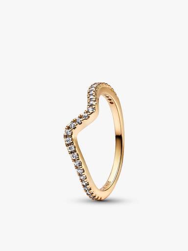 Sparkling Eternity and Wave Ring Set