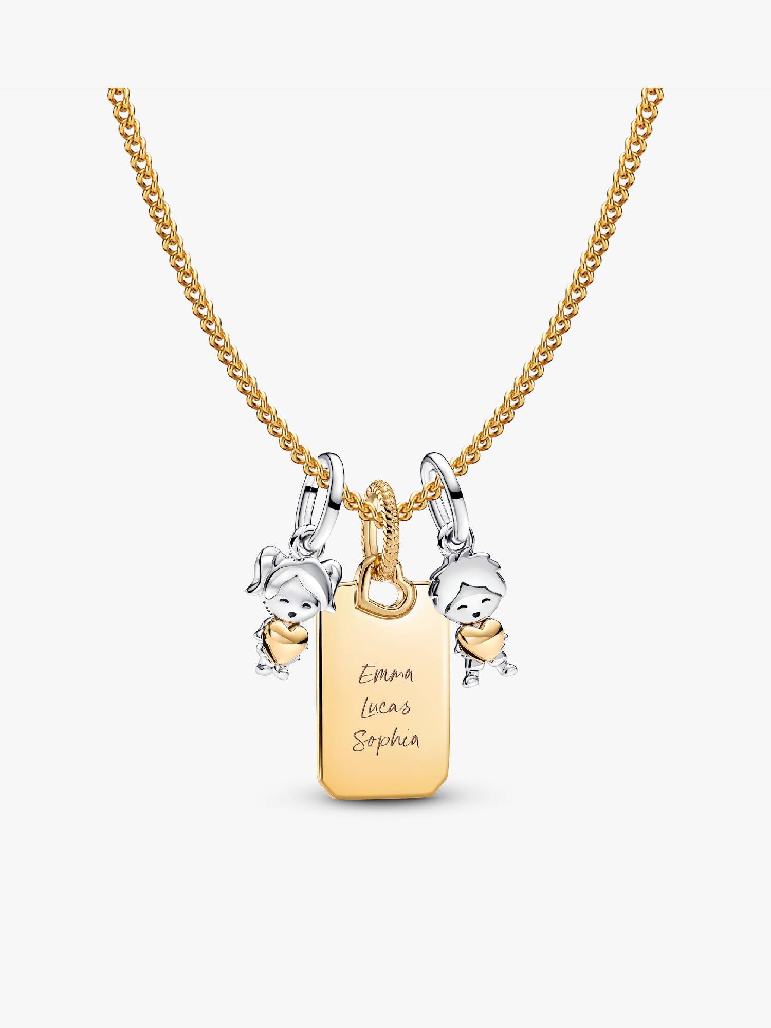 A Mother's Love Engravable Charm Necklace Set