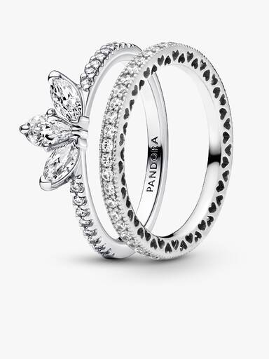 Tear-shaped Tiara Ring Set