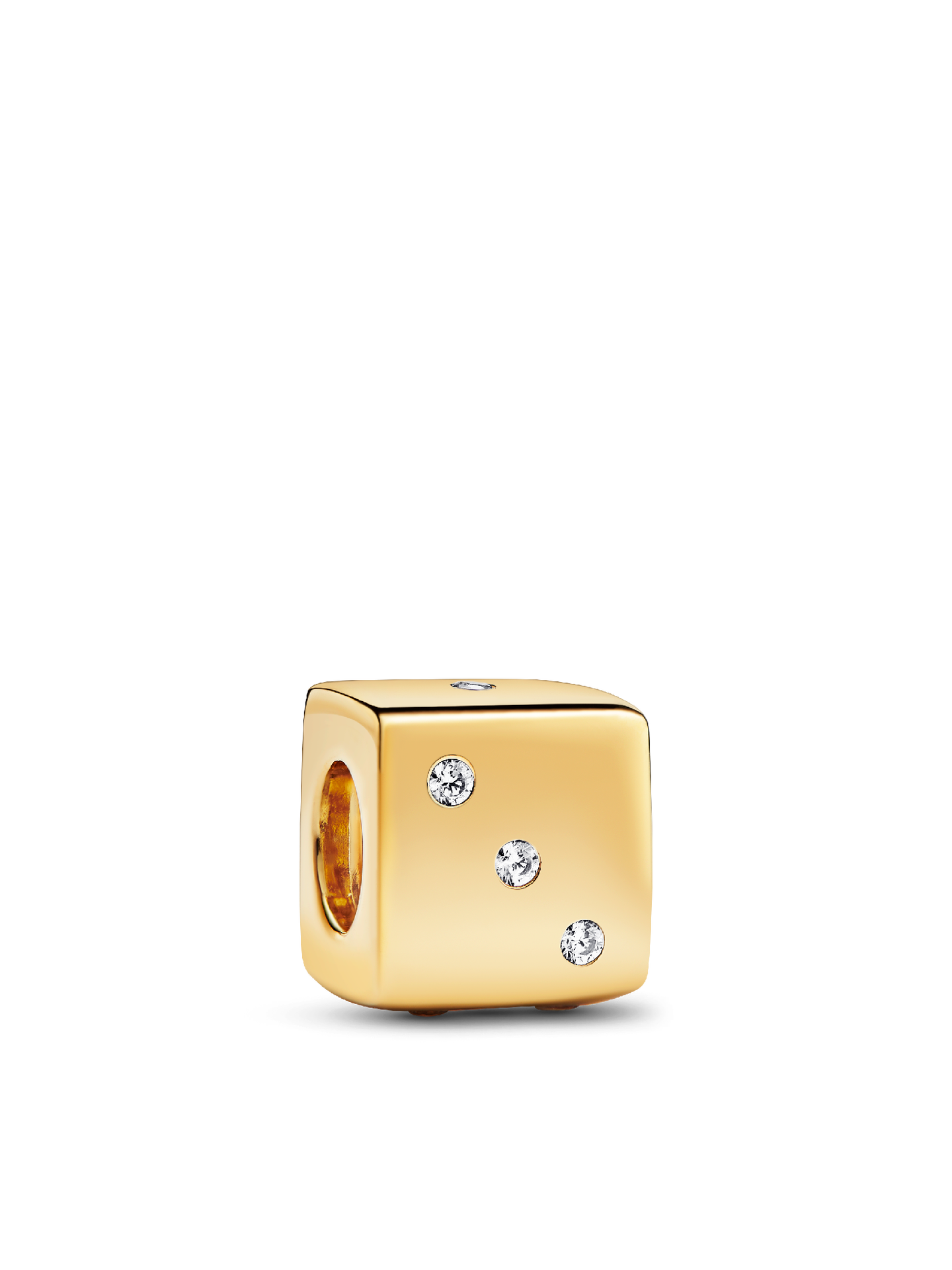 Женский шарм Pandora Sparkling Dice Charm, Gold plated, цвет: Позолоченный — фото 1