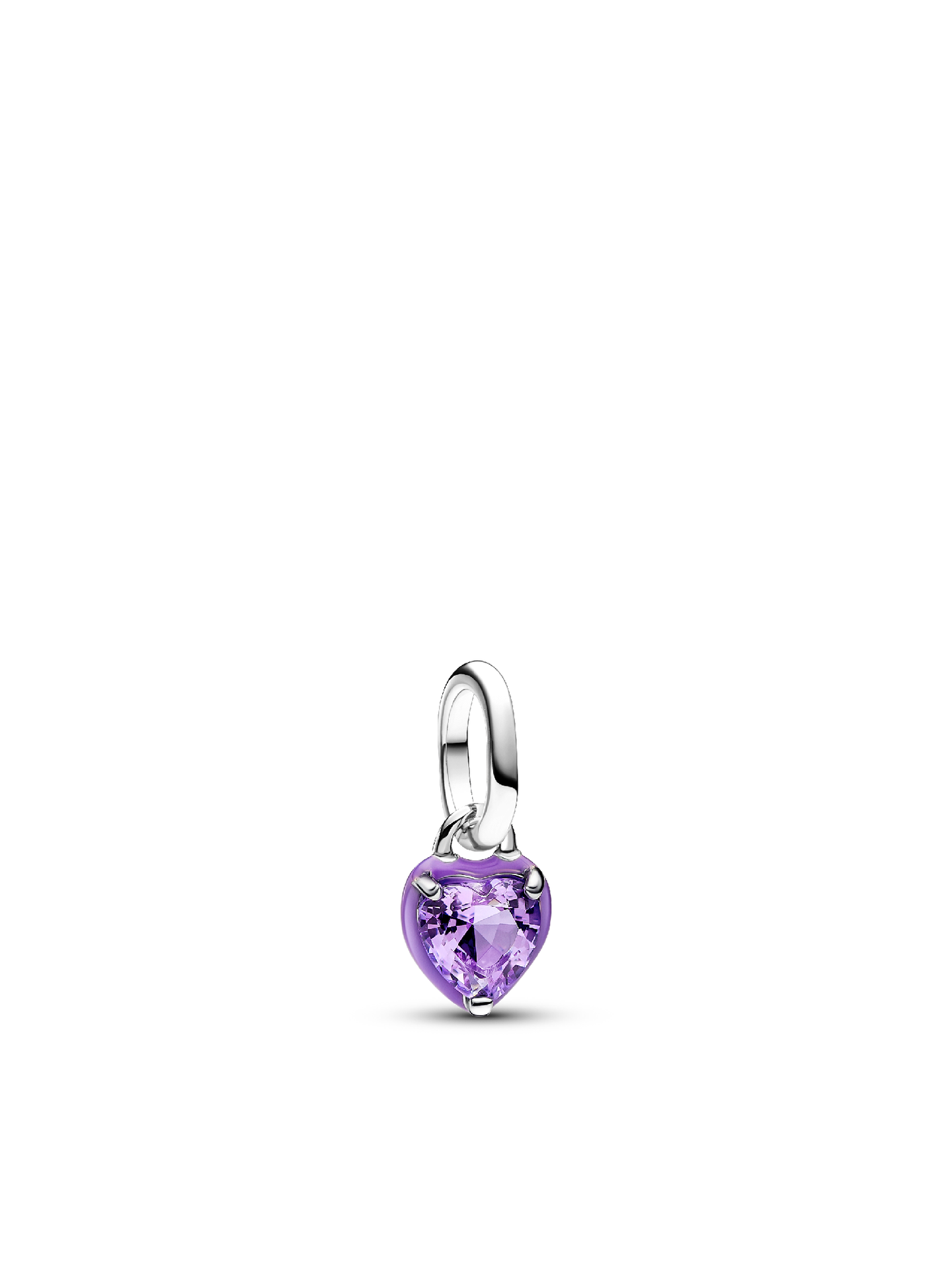 Шарм Pandora ME Purple Chakra Heart Mini Dangle Charm, цвет: Серебро — фото 1