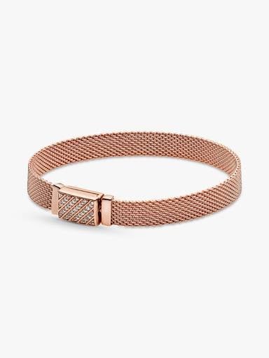 589358c01 FINAL SALE - Pandora Reflexions Long Clasp Pavé Bracelet | Rose gold ...