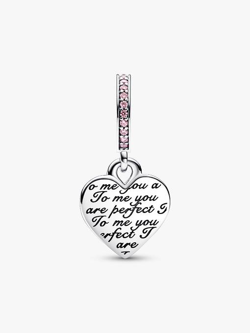792201c01 Two-tone Infinity Heart Double Dangle Charm | Pendant | Two-tone ...