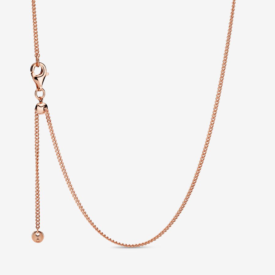 Pandora Moments Snake Chain Necklace, Rose Gold-Plated - 19.7 Inches