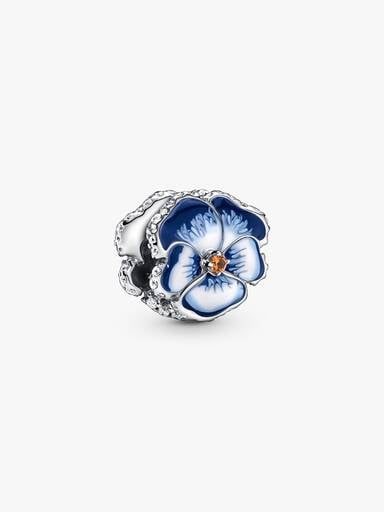 FINAL SALE - Blue Pansy Flower Charm