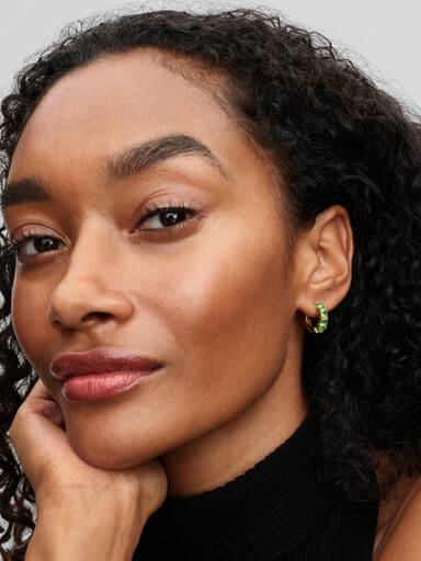 Green Hoop Earrings