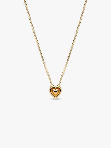 Engravable Heart Halo Collier Necklace