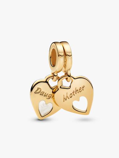 Double Heart Split Dangle Charm
