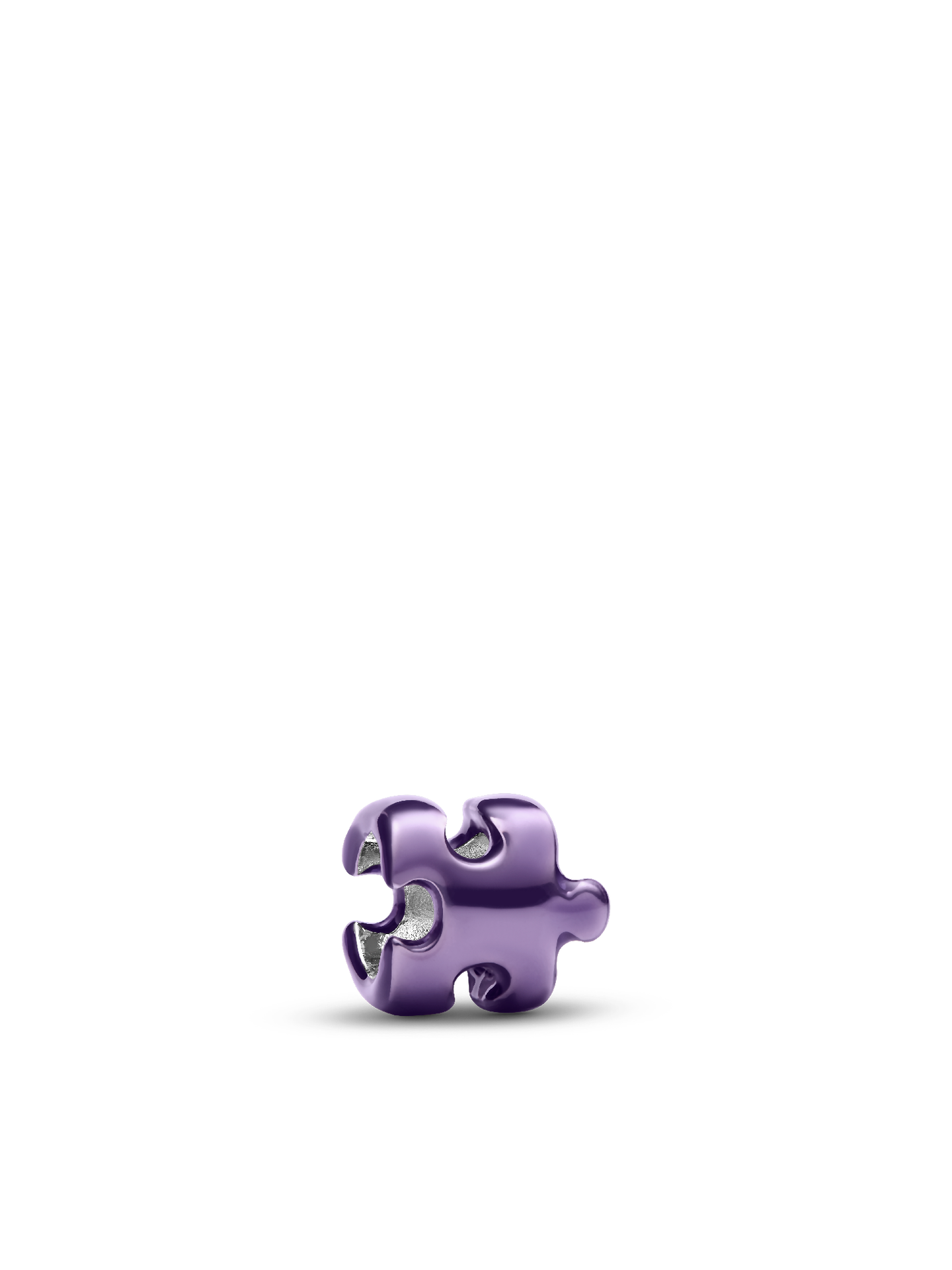 Женский шарм Pandora Purple Puzzle Piece Mini Charm, цвет: Серебро — фото 1