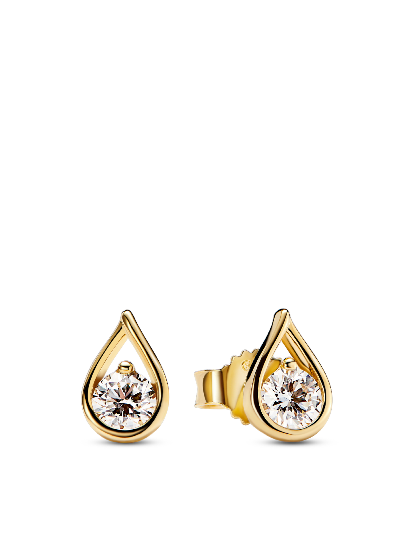 Женские серьги Pandora Infinite 14k Gold Lab-grown Diamond #259458C01, цвет: Золотой — фото 1