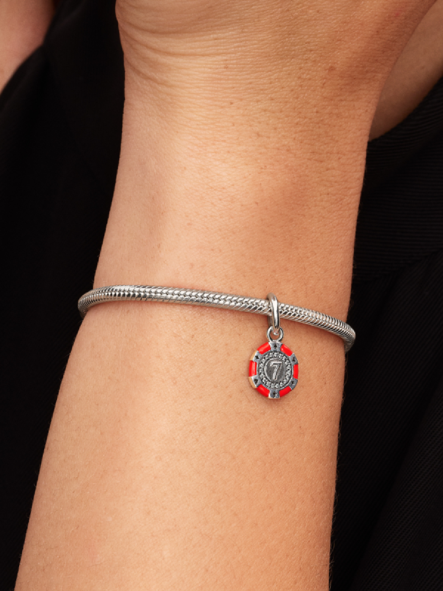 Женский шарм Pandora Lucky Chip Dangle Charm, Sterling silver, цвет: Серебро — фото 3