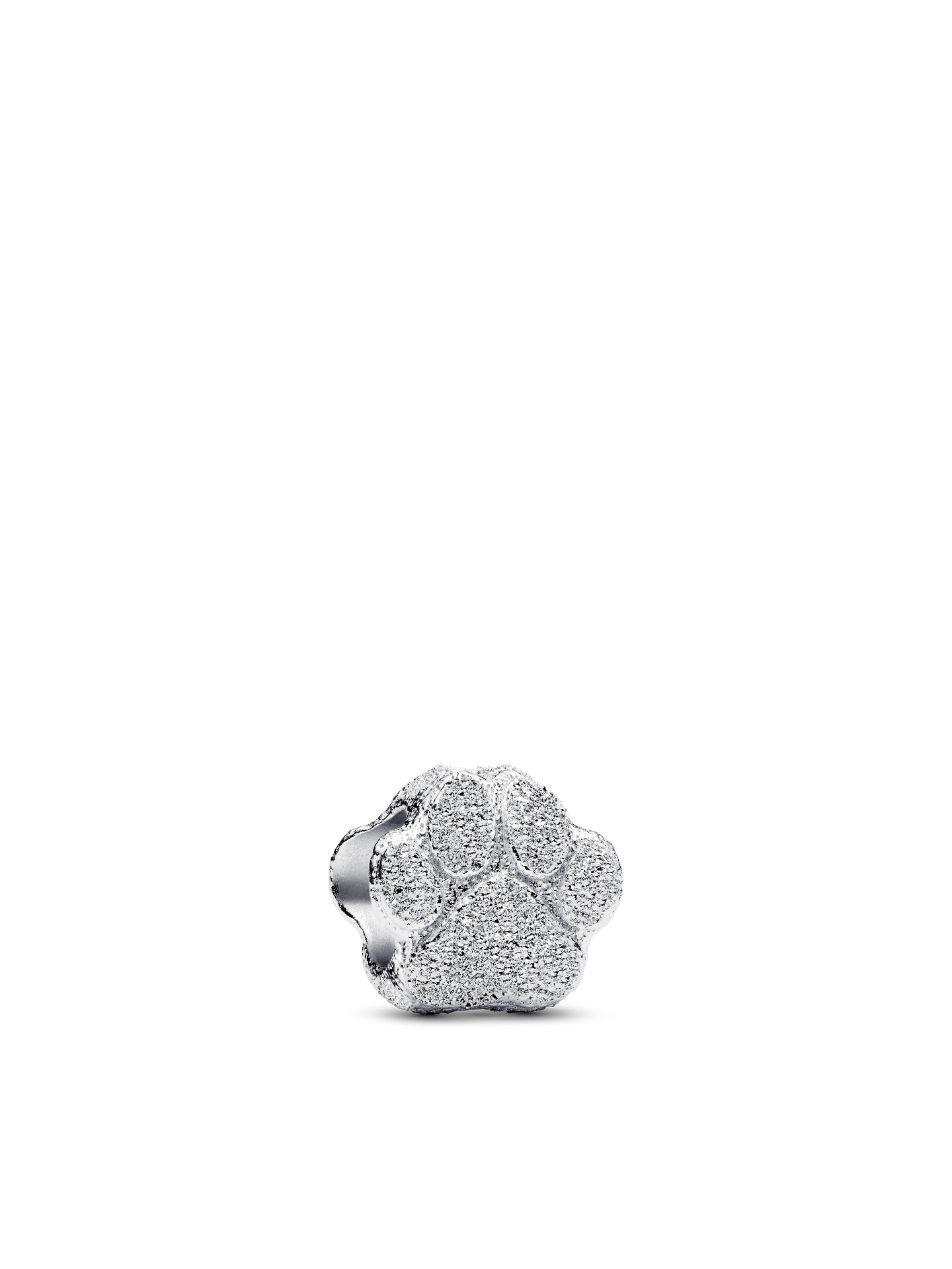 Женский шарм Pandora Textured Paw Mini Charm, цвет: Серебро — фото 1
