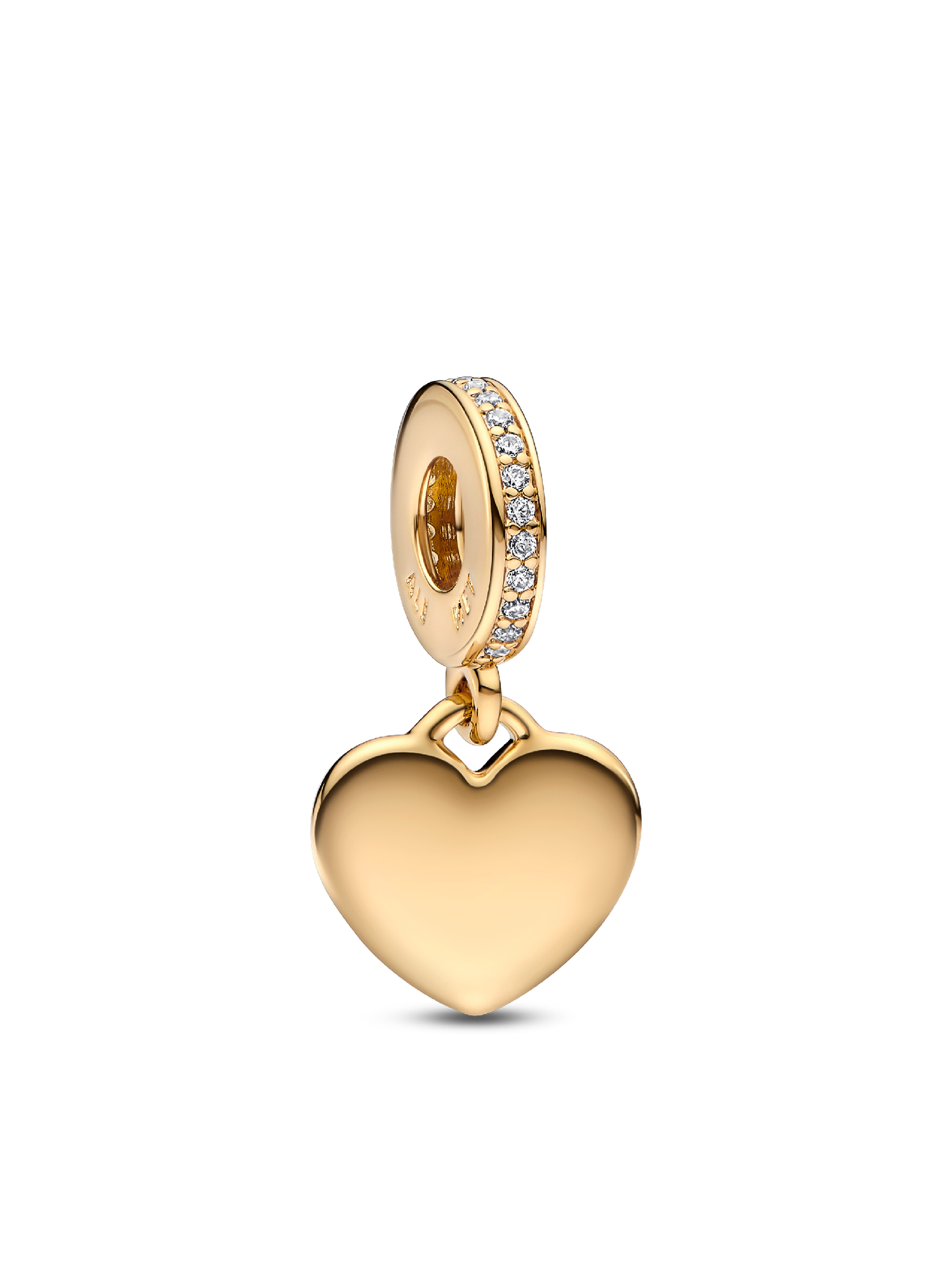 Женский шарм Pandora Engravable Heart Tag Dangle Charm, Gold plated, цвет: Позолоченный — фото 1