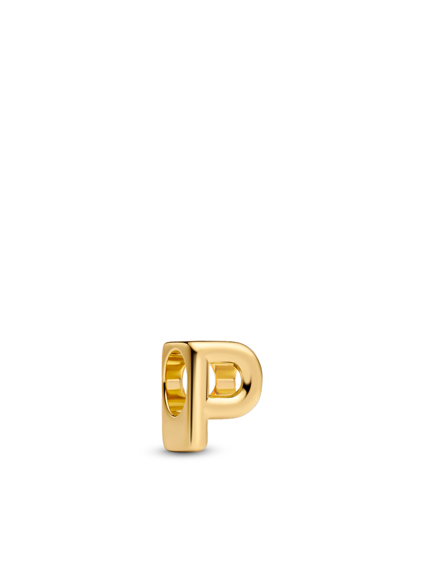 Женский шарм Pandora Letter P Alphabet Charm, цвет: Позолоченный — фото 1