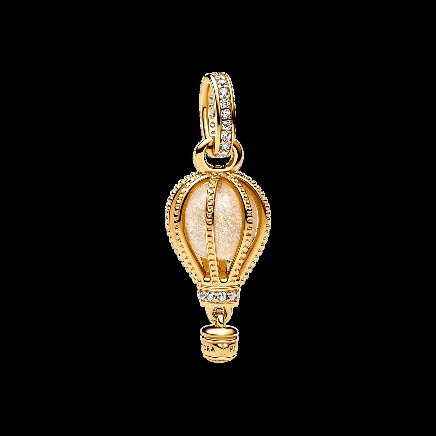 Женский шарм Pandora Sparkling Clear Hot Air Balloon Dangle Charm, цвет: Позолоченный — фото 2