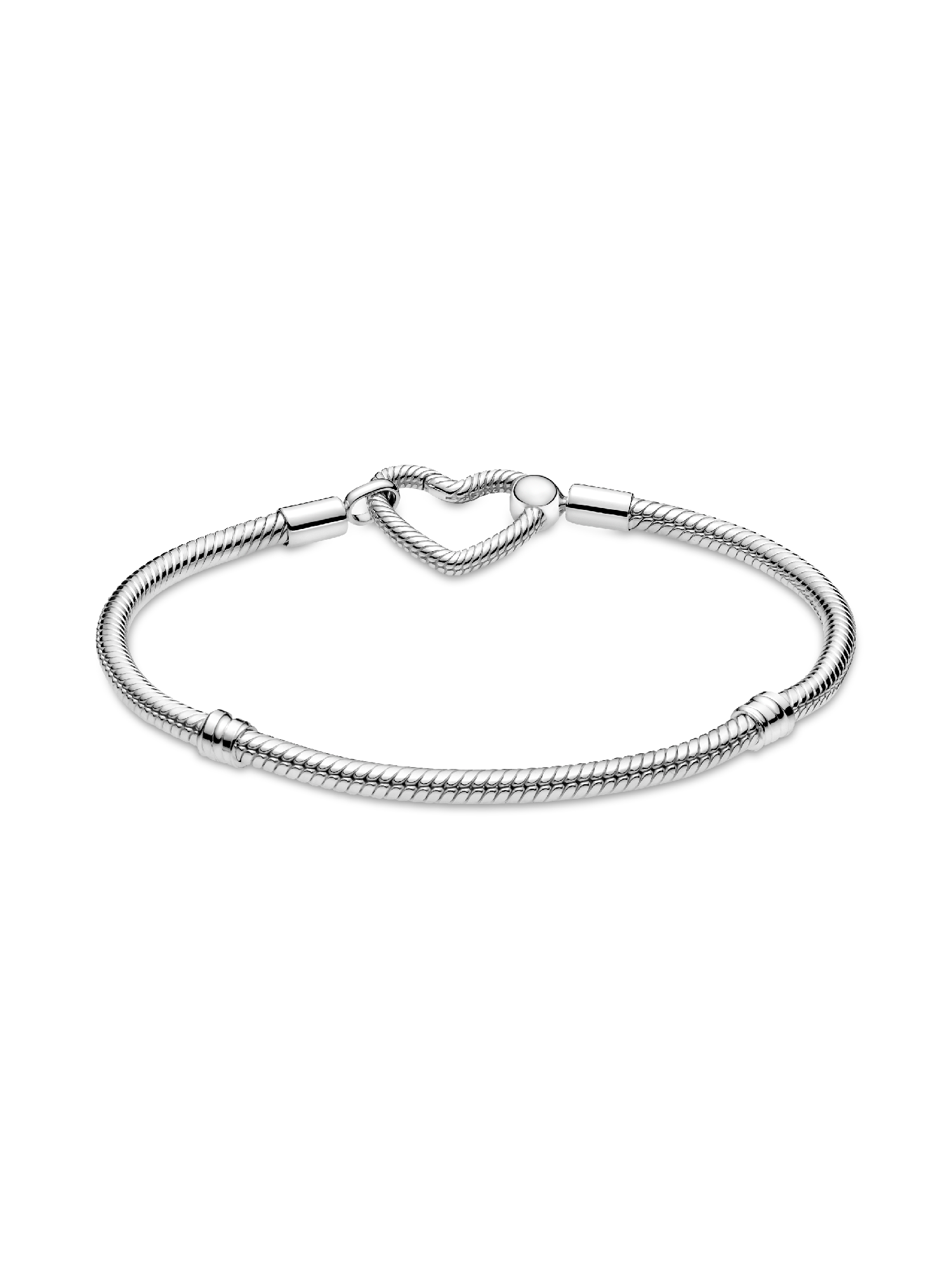 Pandora Moments Heart Closure Snake Chain Bracelet | Sterling