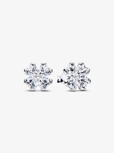 Sparkling Lucky Clover Stud Earrings
