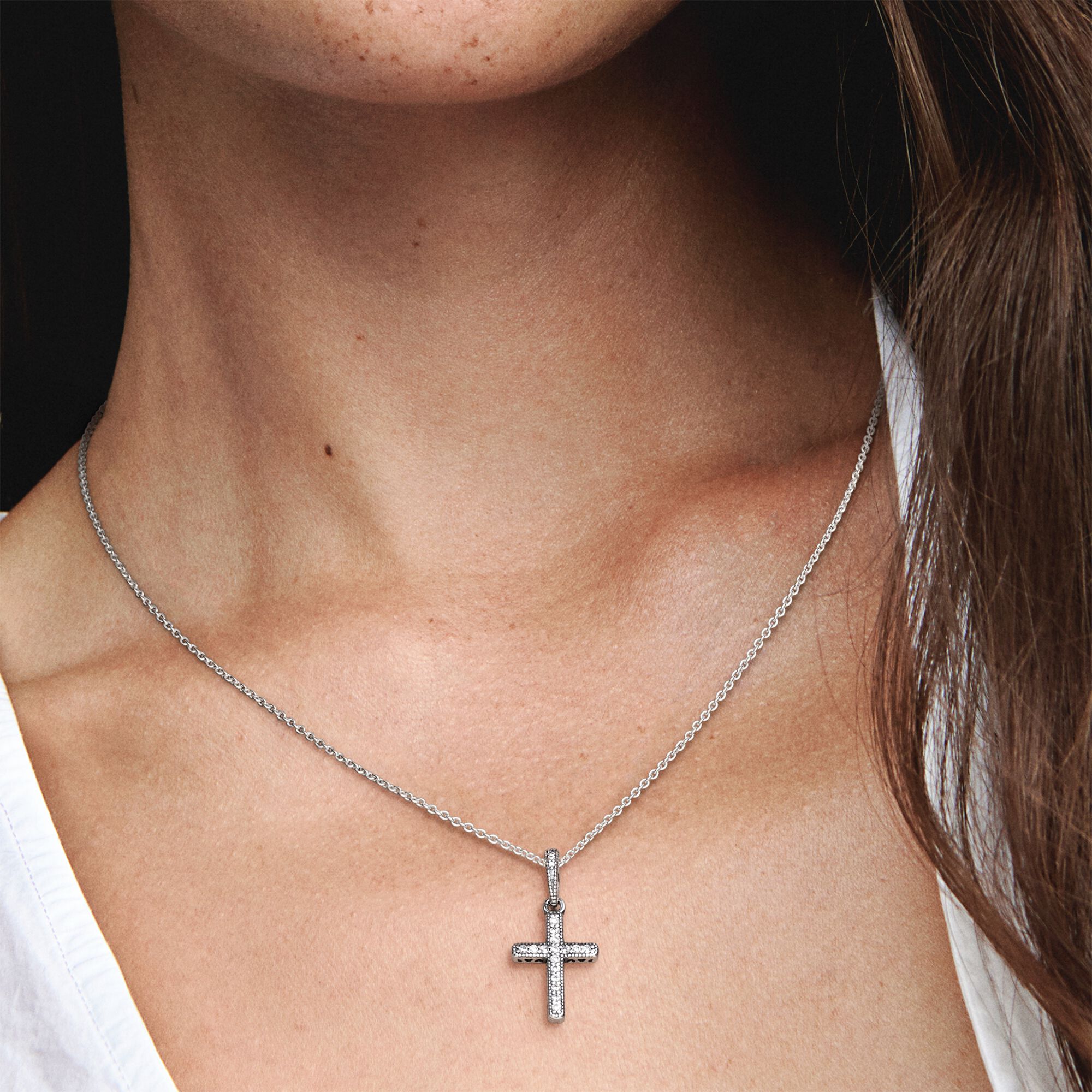Sparkling Cross Pendant | Sterling 