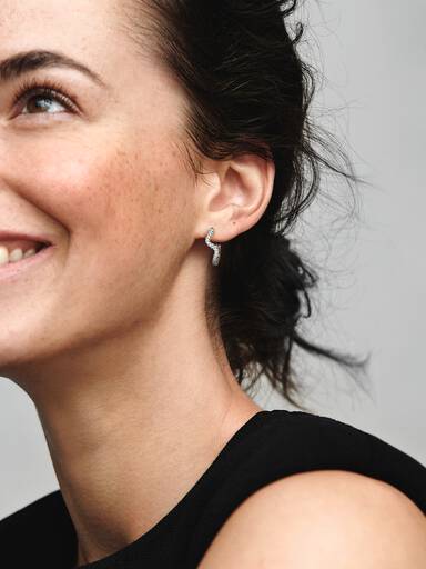 FINAL SALE - Sparkling Wave Hoop Earrings