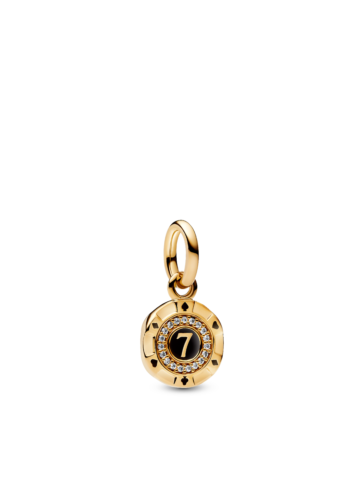 Женский шарм Pandora Lucky Chip Dangle Charm, Gold plated, цвет: Позолоченный — фото 1