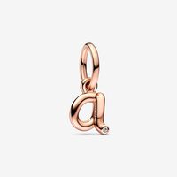 Pandora Letter V Script Alphabet Dangle Charm | Rose Gold-Plated