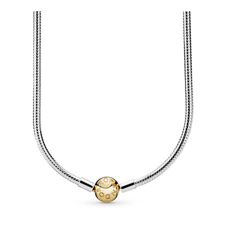 Sterling Silver Charm Necklace with 14K Gold Clasp