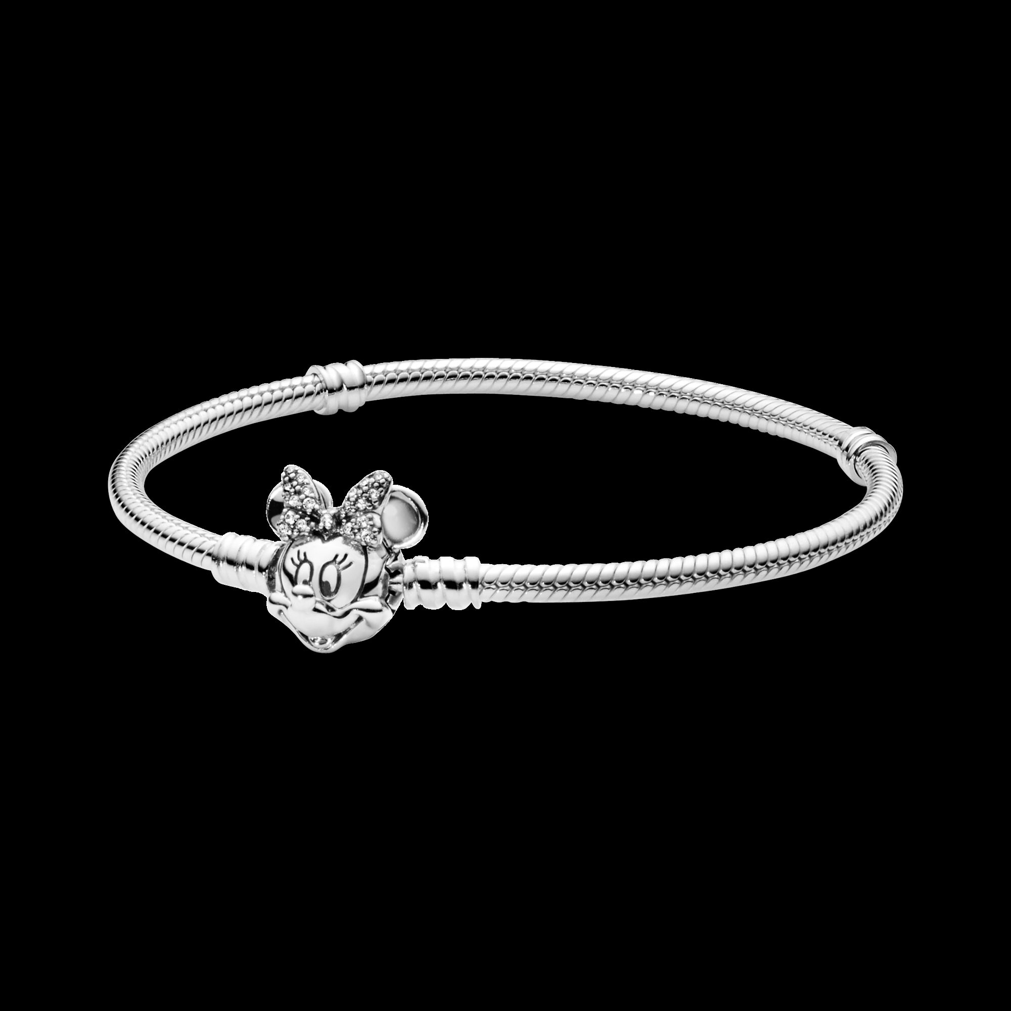 Disney Pandora Moments Pavé Minnie Mouse Clasp Snake Chain Bracelet