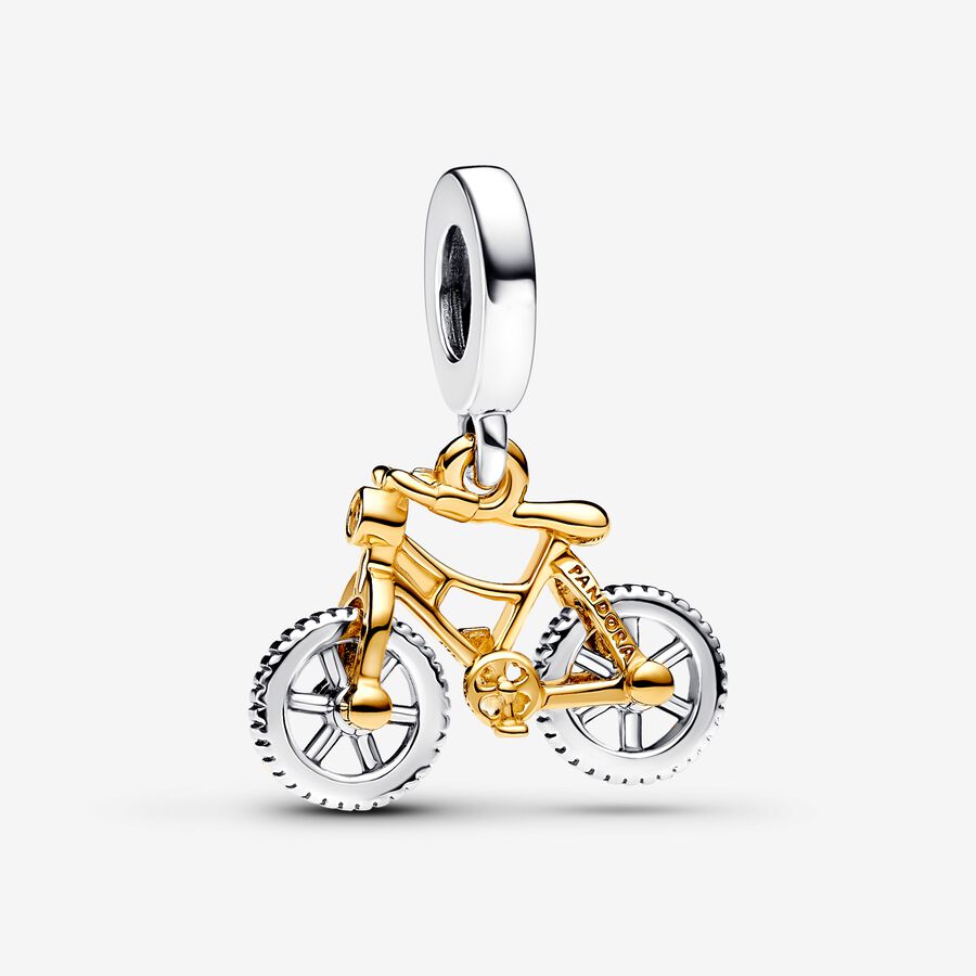 Two-tone Spinning Wheels Bicycle Dangle Charm image number 0